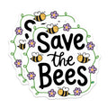(2 Pack) Save the Bees Magnets - Bee Conservation Decor - Floral Insect Garden Art - Environmental Awareness - 5 Inches On Longest Side - Thick Durable Magnet - Made in USA - MAG22596