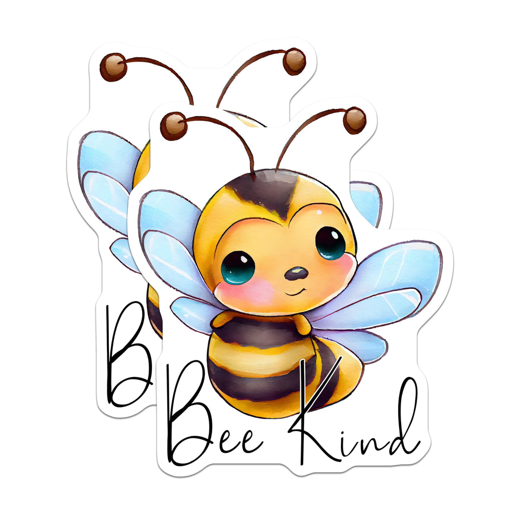 (2 Pack) Bee Kind Magnets - Cute Bee Artwork - Inspirational Fridge Decor - 5" On Longest Side - Premium Magnet - for Cars, Refrigerators, Toolboxes, Lockers - Made in USA - MAG16682