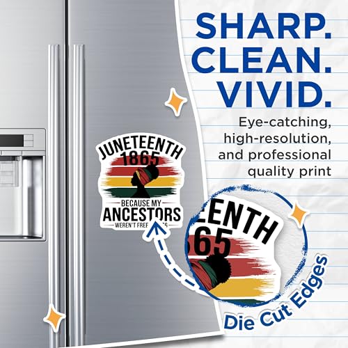 (2 Pack) Juneteenth 1865 Magnets - Historical Commemoration - Ancestors Tribute - Cultural Awareness - 5" On Longest Side - for Cars, Fridges, Toolboxes - Made in USA - MAG3891