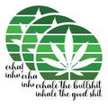 (3 Pack) Weed Leaf Decals - Laptop Sticker - Exhale Inhale Positive Quote - 3 Inches On Longest Side - Easy Peel & Apply - Made in USA - 3MCS7676