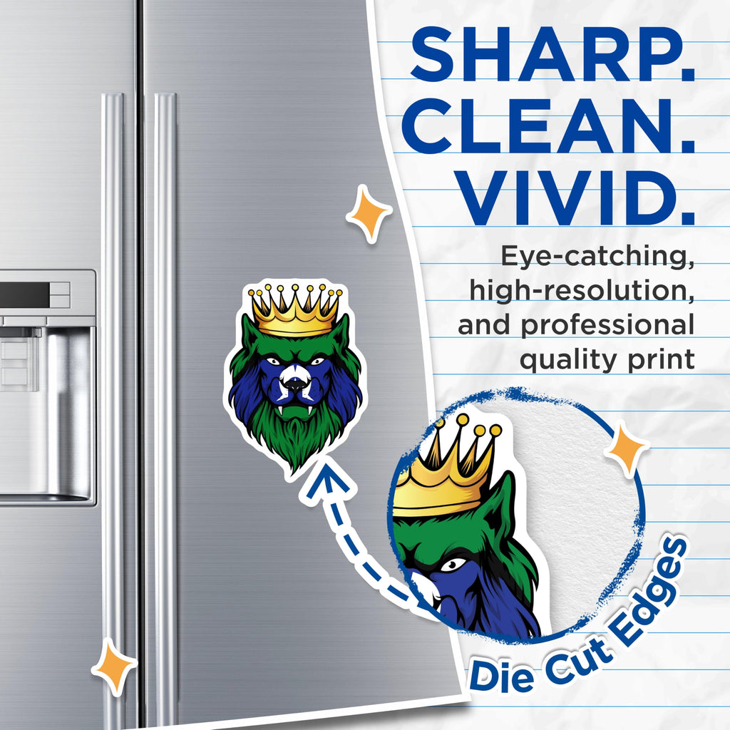 (2 Pack) Brazil Lion Magnets - Brazilian Flag Crown Lion Head Art - Patriotic South American Pride Fridge Magnet - 5 Inches On Longest Side - Thick Durable Magnet - Made in USA - MAG19382