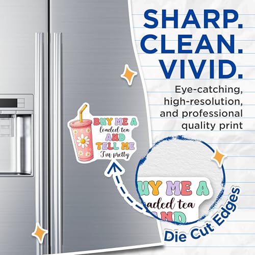 (2 Pack) Funny Quote Magnets - Loaded Tea Saying - 5" On Longest Side - for Cars, Fridges, Toolboxes - Made in USA - MAG8305