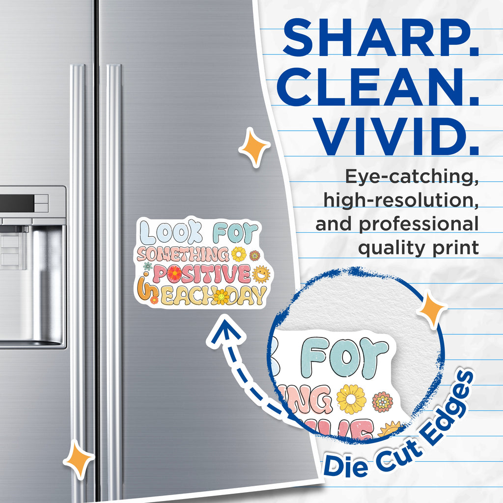 (2 Pack) Positive Quote Magnets - Daily Affirmation Decor - Retro Inspirational Fridge Art - 5 Inches On Longest Side - Thick Durable Magnet - Made in USA - MAG38710
