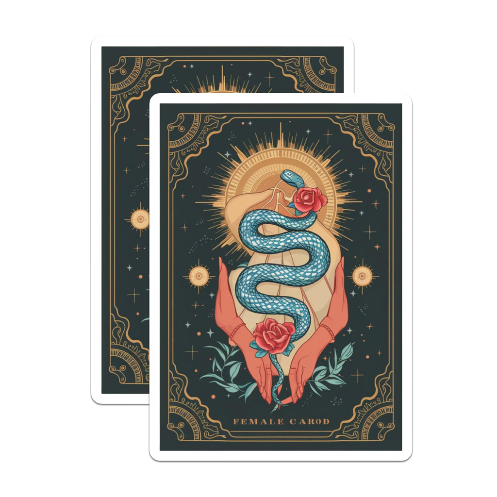 (2 Pack) Serpent Rose Hands Stickers - Mystical Occult Tarot Decal - Divine Feminine Esoteric Celestial Art - 5" On Longest Side - Sticks to Smooth Flat Surfaces - Made in USA - BMCS21255