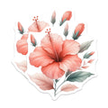 (2 Pack) Hibiscus Flower Magnets - Botanical Art Decor - Tropical Fridge Accessory - 5 Inches On Longest Side - Thick Durable Magnet - Made in USA - MAG21464