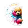 (2 Pack) Poodle Dog Magnets - Watercolor Poodle - Fun Pet Artwork - 5" On Longest Side - Premium Magnet - for Cars, Refrigerators, Toolboxes, Lockers - Made in USA - MAG15044