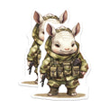 (2 Pack) Soldier Rodent Magnets - Cute Animal Warrior - Fridge Art Decor - 5" On Longest Side - Premium Magnet - for Cars, Refrigerators, Toolboxes, Lockers - Made in USA - MAG16658