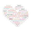 (2 Pack) Mom Heart Magnets - Word Art Home Decor - Mother's Appreciation - Sweet Sentiments - Thoughtful Magnet for Fridge - 5" On Longest Side - for Cars, Fridges, Toolboxes - Made in USA - MAG7202