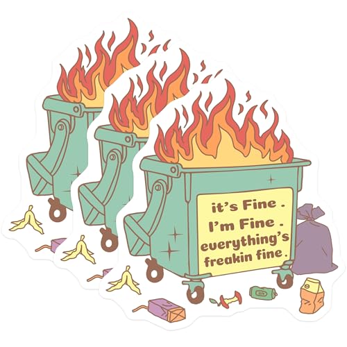 (3 Pack) Dumpster Fire Decals - Funny Sticker - Laptop Decal - Meme Sticker- 3 Inches On Longest Side - Easy Peel & Apply - Made in USA - 3MCS5326