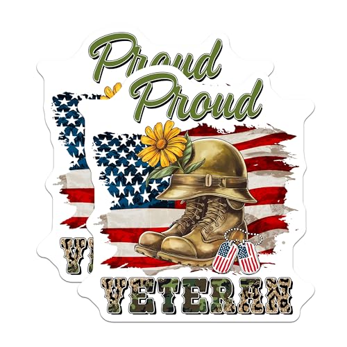 (2 Pack) Proud Veteran Magnets Magnets - Military Decor - American Soldier Tribute - 5" On Longest Side - Made in USA - Sticks to Refrigerators & Metal Surfaces - MAG8368