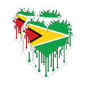 (2 Pack) Guyana Flag Emblem Magnets - Dripping Heart Artistic Design - Patriotic Heritage National Souvenir - 5 Inches On Longest Side - Thick Durable Magnet - Made in USA - MAG19226