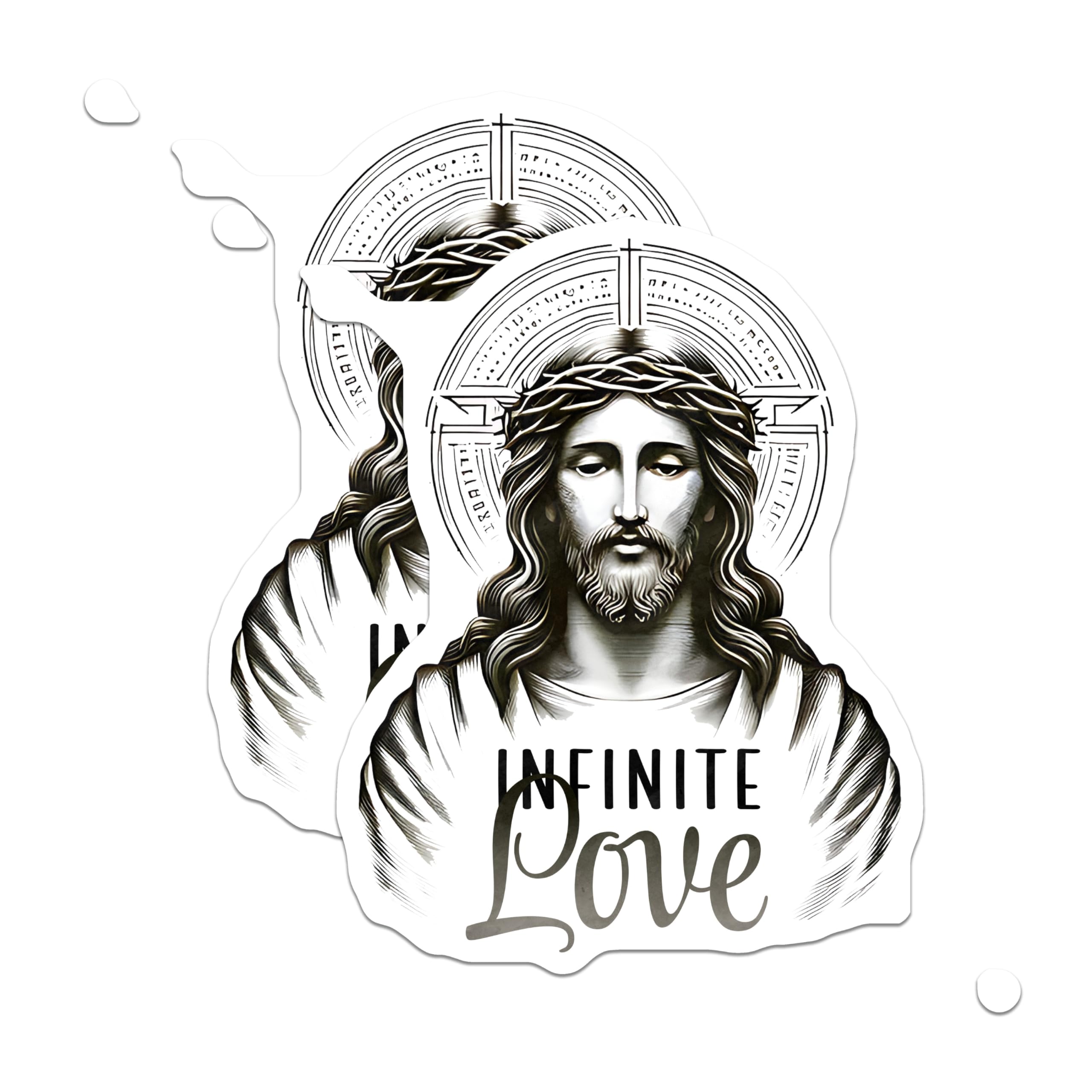 (2 Pack) Jesus Christ Magnets - Infinite Love Decor - Christian Faith Spiritual Home - 5 Inches On Longest Side - Thick Durable Magnet - Made in USA - MAG25169