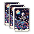 (3 Pack) Skeleton DJ Decals - Laptop Decal - Music Lover Decal - 3 Inches On Longest Side - Easy Peel & Apply - Made in USA - 3MCS4153