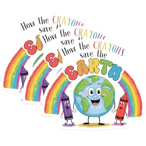 (3 Pack) Crayon Earth Decals - Save The Earth Art - Funny Art Decals - 3 Inches On Longest Side - Easy Peel & Apply - Made in USA - 3MCS6463