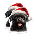 (2 Pack) Black Dog Santa Magnets - Christmas Holiday Decor - Pet Lover Refrigerator Magnets - 5 Inches On Longest Side - Thick Durable Magnet - Made in USA - MAG28001