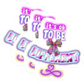 (3 Pack) Autism Awareness Decals - It's Ok to Be Different - Autism Puzzle Piece Bow Decals- 3 Inches On Longest Side - Easy Peel & Apply - Made in USA - 3MCS5872