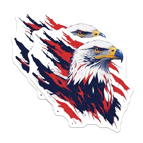 (2 Pack) American Bald Eagle Magnets - Patriotic Decor - Office Refrigerator Art - Bird of Prey Collection - 5" On Longest Side - for Cars, Fridges, Toolboxes - Made in USA - MAG6761