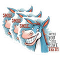 (3 Pack) Smile While You Still Have Teeth Decals - Funny Donkey Stickers - Laptop Decal - 3 Inches On Longest Side - Easy Peel & Apply - Made in USA - 3MCS2106