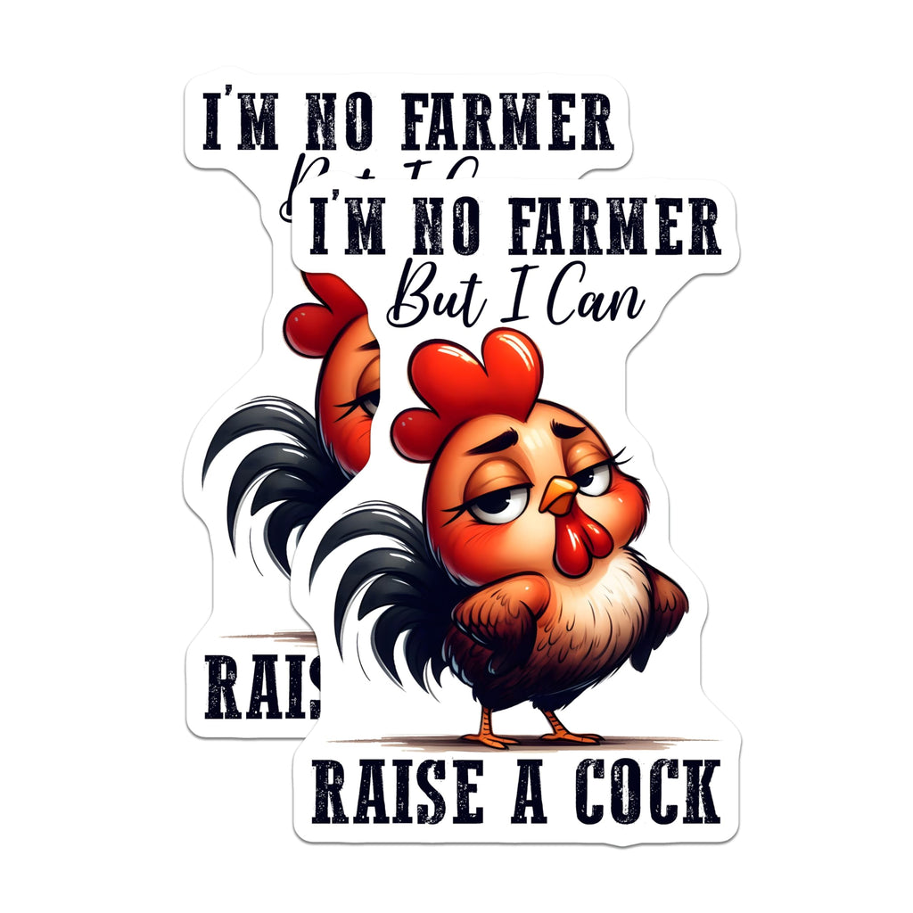 (2 Pack) Funny Chicken Magnets - Rooster Decor - Farm Animal Humor Refrigerator Magnets - 5" On Longest Side - Premium Magnet - for Cars, Refrigerators, Toolboxes, Lockers - Made in USA - MAG16622
