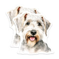 (2 Pack) Schnauzer Dog Magnets - Watercolor Pet Art - Cute Dog Fridge Decor - 5 Inches On Longest Side - Thick Durable Magnet - Made in USA - MAG25888