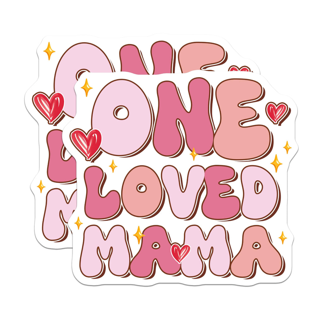 (2 Pack) One Loved Mama Magnets - Mother's Day Decoration - 5" On Longest Side - for Cars, Fridges, Toolboxes - Made in USA - MAG7721