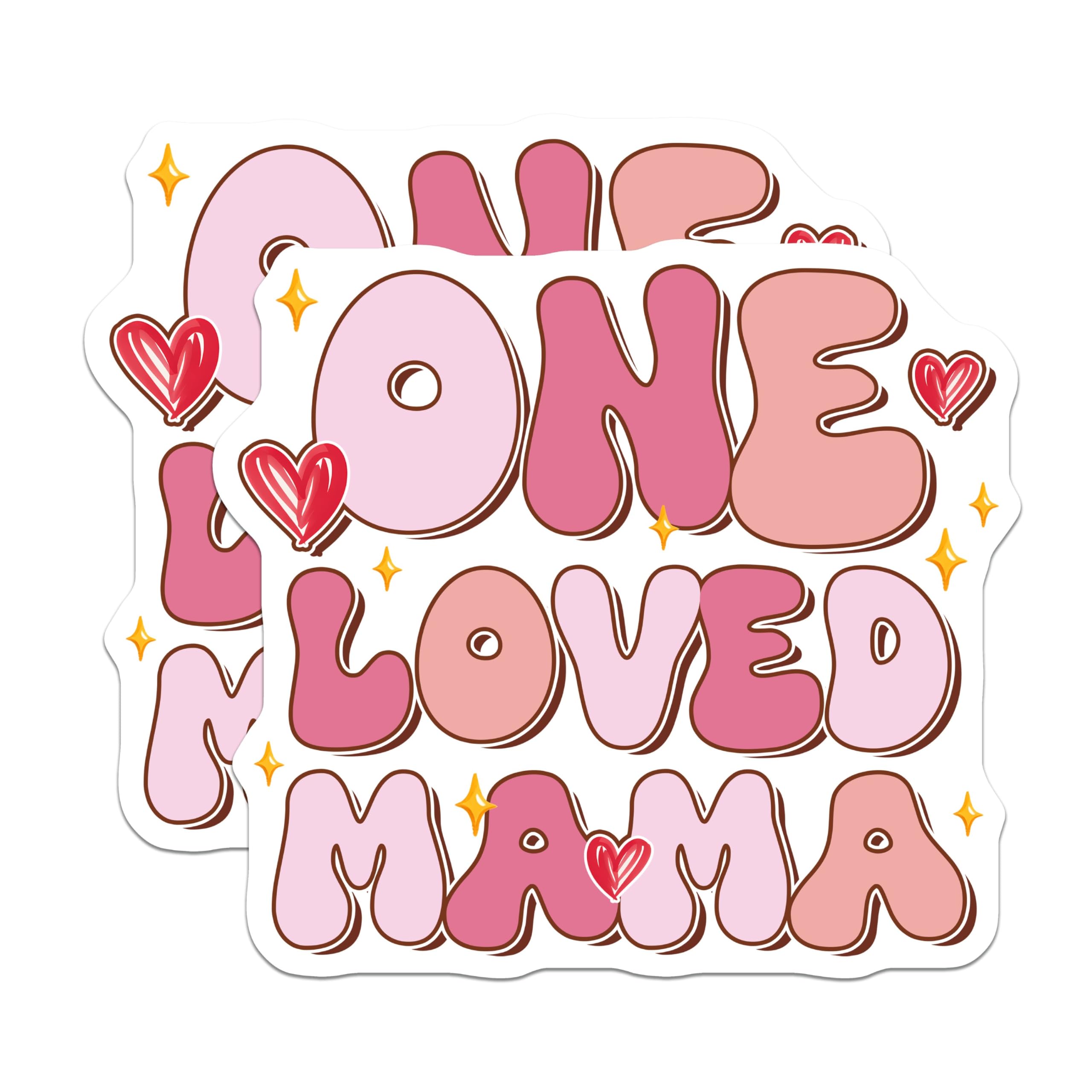 (2 Pack) One Loved Mama Magnets - Mother's Day Decoration - 5" On Longest Side - for Cars, Fridges, Toolboxes - Made in USA - MAG7721