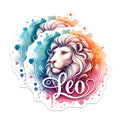 (2 Pack) Leo Zodiac Stickers - Astrology Star Sign - Lion Watercolor Art - 5" On Longest Side - Sticks to Smooth Flat Surfaces - Made in USA - BMCS6423