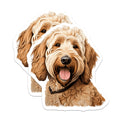 (2 Pack) Labradoodle Magnets - Cheerful Doodle Pup - Pet Lover Fridge Display - Adorable Dog Breed Artwork Decor - 5 Inches On Longest Side - Thick Durable Magnet - Made in USA - MAG24751