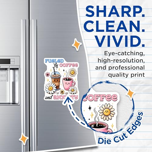 (2 Pack) Fueled by Coffee and Anxiety Magnets - Cute Coffee Lover Decor - Funny Motivational Fridge Accessory - 5" On Longest Side - for Cars, Fridges, Toolboxes - Made in USA - MAG7523