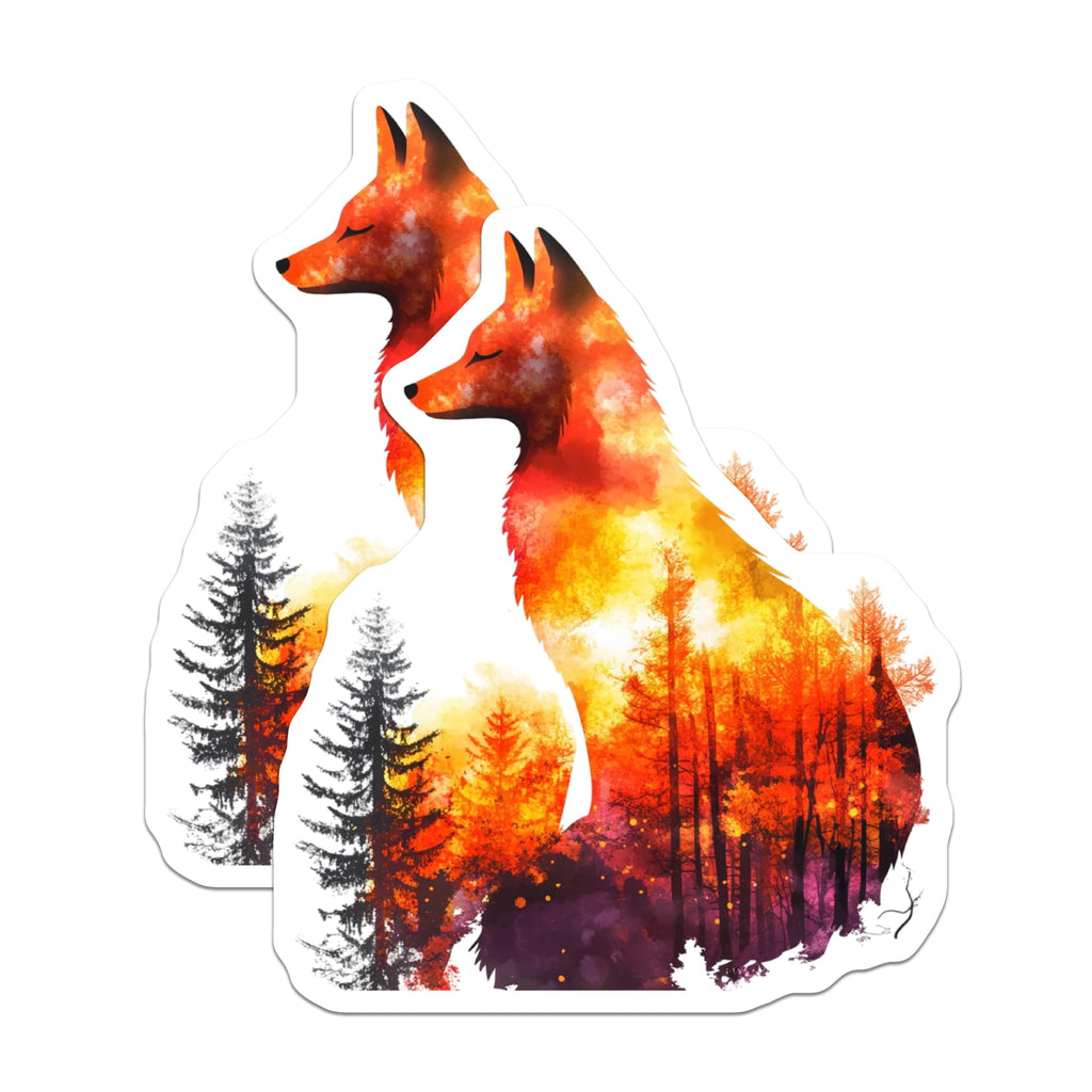 (2 Pack) Fox Magnets - Forest Animal Decor - Rustic Fridge Magnets - 5" On Longest Side - Premium Magnet - for Cars, Refrigerators, Toolboxes, Lockers - Made in USA - MAG14138