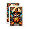 (2 Pack) Witchy Owl Magnets - Halloween Jack O Lantern Decor - Spooky Full Moon Art - Refrigerator Accent - 5 Inches On Longest Side - Thick Durable Magnet - Made in USA - MAG20180