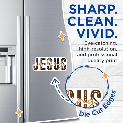 (2 Pack) Jesus is King Magnets - Religious Home Decor - Inspirational Scripture Magnets - Faith-Based Fridge Magnets - 5" On Longest Side - for Cars, Fridges, Toolboxes - Made in USA - MAG6851