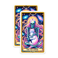 (2 Pack) Cat Lover Magnets - Pink Hair Skeleton Holding Cat - Cosmic Witchy Feline Art - Unique Mystical Home Decor - 5 Inches On Longest Side - Thick Durable Magnet - Made in USA - MAG23935