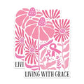 (2 Packs) Living with Grace Magnets - Breast Cancer Awarness Magnets - 5 Inches On Longest Side - Premium Magnet - for Fridges, Toolboxes, Cars - Made in USA - MAG2451