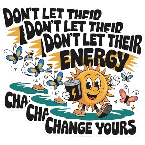 (3 Pack) Energy Decals - Positive Vibes - Laptop Decals - 3 Inches On Longest Side - Easy Peel & Apply - Made in USA - 3MCS1702
