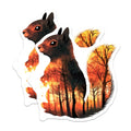 (2 Pack) Squirrel Magnets - Forest Silhouette Art - Autumn Decor Souvenir - 5" On Longest Side - Premium Magnet - for Cars, Refrigerators, Toolboxes, Lockers - Made in USA - MAG15852