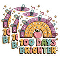 (3 Pack) 100 Days Brighter Decals - Teacher Decals - School Decal - 3 Inches On Longest Side - Easy Peel & Apply - Made in USA - 3MCS1844