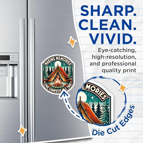 (2 Pack) Making Memories Magnets - Camping Theme - Outdoor Adventure Art - Camper Decor - 5" On Longest Side - for Cars, Fridges, Toolboxes - Made in USA - MAG6934