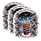 (3 Pack) Cold Like My Soul Decals - Coffee Club Sticker - Spooky Vibes Decals - 3 Inches On Longest Side - Easy Peel & Apply - Made in USA - 3MCS8702