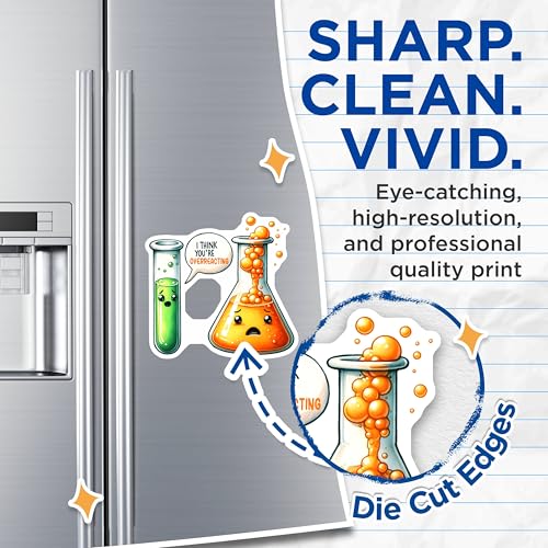 (2 Pack) Science Humor Magnets - Funny Overreaction Laboratory Decor - Cute Chemistry Fridge Accessories - 5" On Longest Side - for Cars, Fridges, Toolboxes - Made in USA - MAG8014