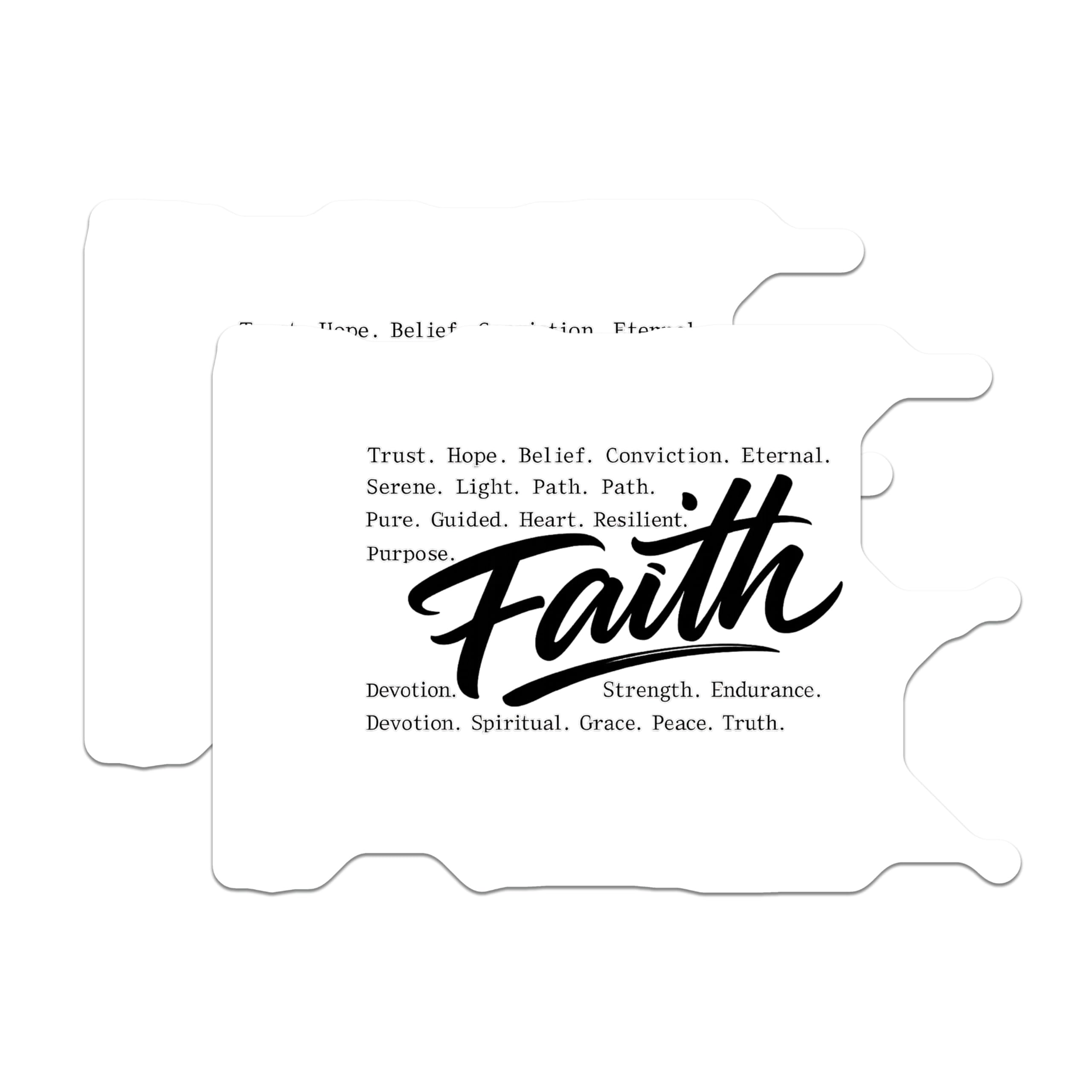 (2 Pack) Faith Magnets - Inspirational Christian Spiritual Decor - Positive Affirmation Hope Belief Strength Endurance - 5 Inches On Longest Side - Thick Durable Magnet - Made in USA - MAG21949