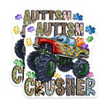 (2 Pack) Autism Awareness Magnets - Monster Truck Magnet - Neurodiversity Support Decor - 5 Inches On Longest Side - Thick Durable Magnet - Made in USA - MAG28027