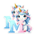 (2 Pack) Unicorn Initial M Magnets - Letter M Decor - Unicorn Lover Souvenirs - 5" On Longest Side - Premium Magnet - for Cars, Refrigerators, Toolboxes, Lockers - Made in USA - MAG16100