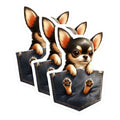 (3 Pack) Chihuahua Decals - Pocket Pup - Dog Breed - Laptop Decals - 3 Inches On Longest Side - Easy Peel & Apply - Made in USA - 3MCS2735