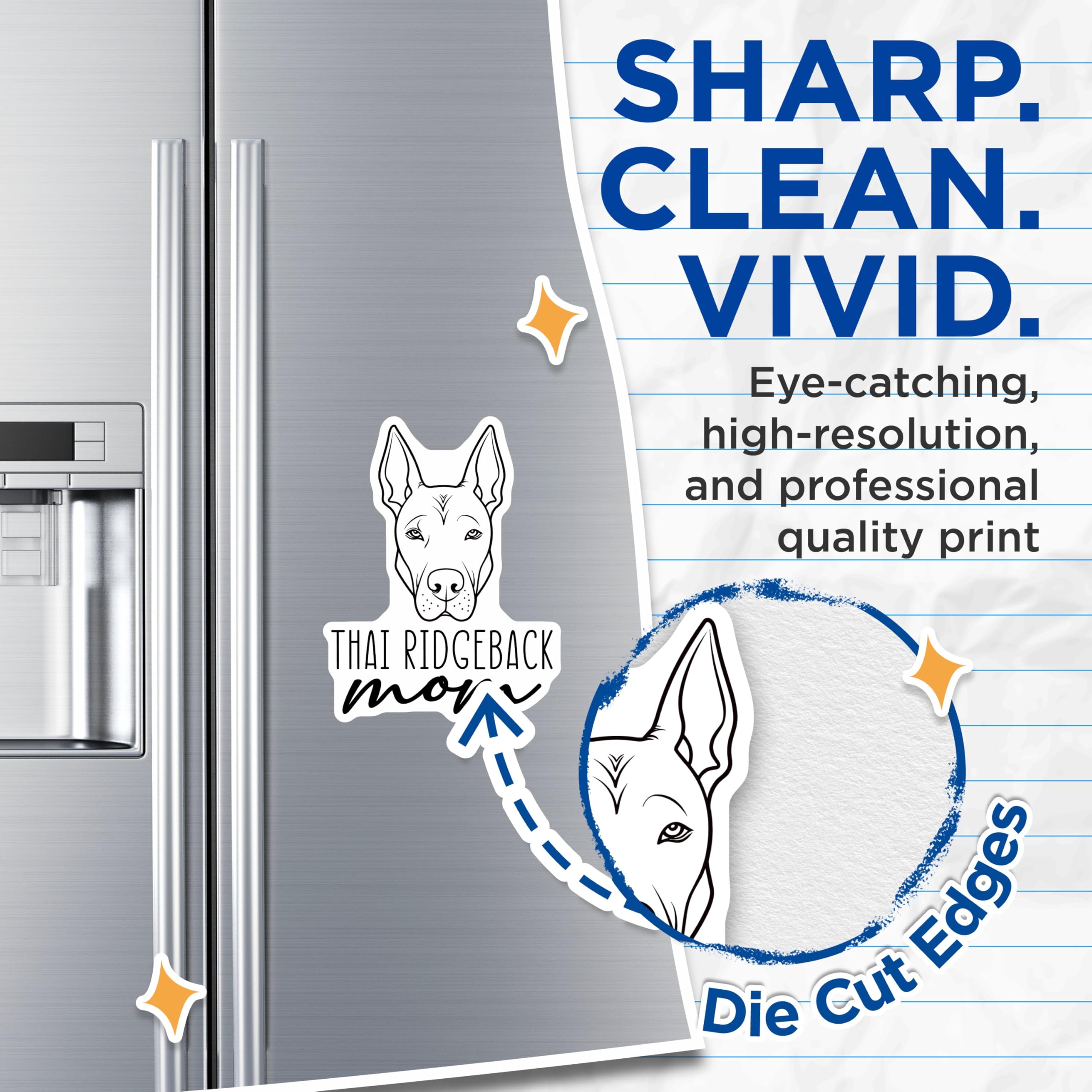 (2 Pack) Thai Ridgeback Mom Magnets - Dog Breed Lover Pet Owner Accent - Canine Enthusiast Mother's Day Decor - 5 Inches On Longest Side - Thick Durable Magnet - Made in USA - MAG27061