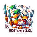 (2 Pack) Funny Duck Magnets - I Don't Give a Quack - Cartoon Duck Decor - 5" On Longest Side - Premium Magnet - for Cars, Refrigerators, Toolboxes, Lockers - Made in USA - MAG15883