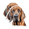 (2 Pack) Bloodhound Magnets - Scent Hound Dog Portrait - Dog Mom Dad Fridge Decor - 5 Inches On Longest Side - Thick Durable Magnet - Made in USA - MAG26977