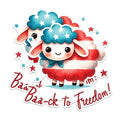 (2 Pack) Baa-ck to Freedom Magnets - Patriotic Sheep Magnets - Cute USA Theme Magnets- 5" On Longest Side - for Fridges, Toolboxes, Cars - Made in USA - MAG2721