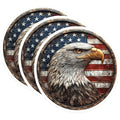 (3 Pack) American Eagle Decals - USA Flag Art - Patriotic Stickers - 3 Inches On Longest Side - Easy Peel & Apply - Made in USA - 3MCS0038