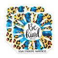 (2 Pack) Down Syndrome Awareness Magnets - Be Kind Eph 4:32 Christian Faith - Leopard Print Refrigerator Decor - 5 Inches On Longest Side - Thick Durable Magnet - Made in USA - MAG36563